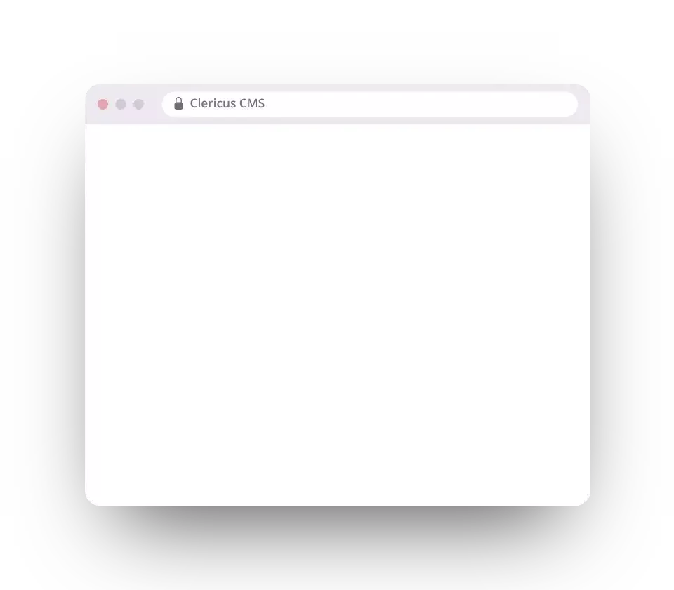 Clericus CMS in a browser: a case docket updates with an e-filing, a scheduled hearing, an e-signed order and a posted payment
