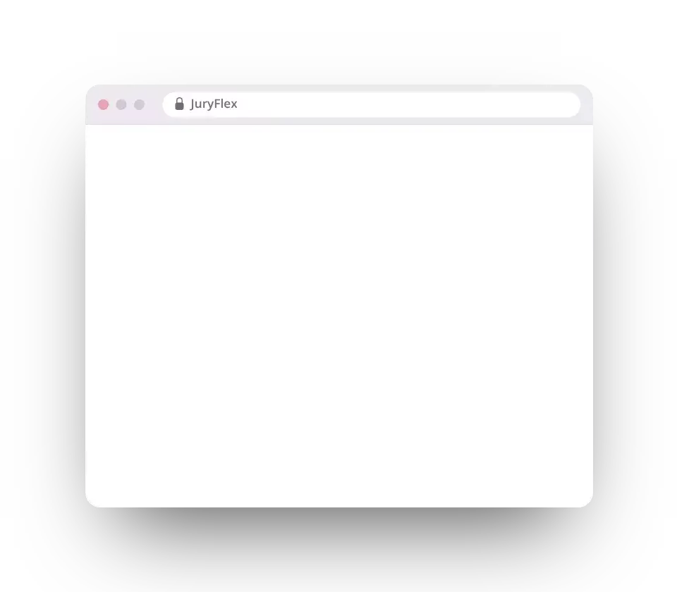 JuryFlex in a browser: jurors check in, attendance counts climb and an attendance report is generated